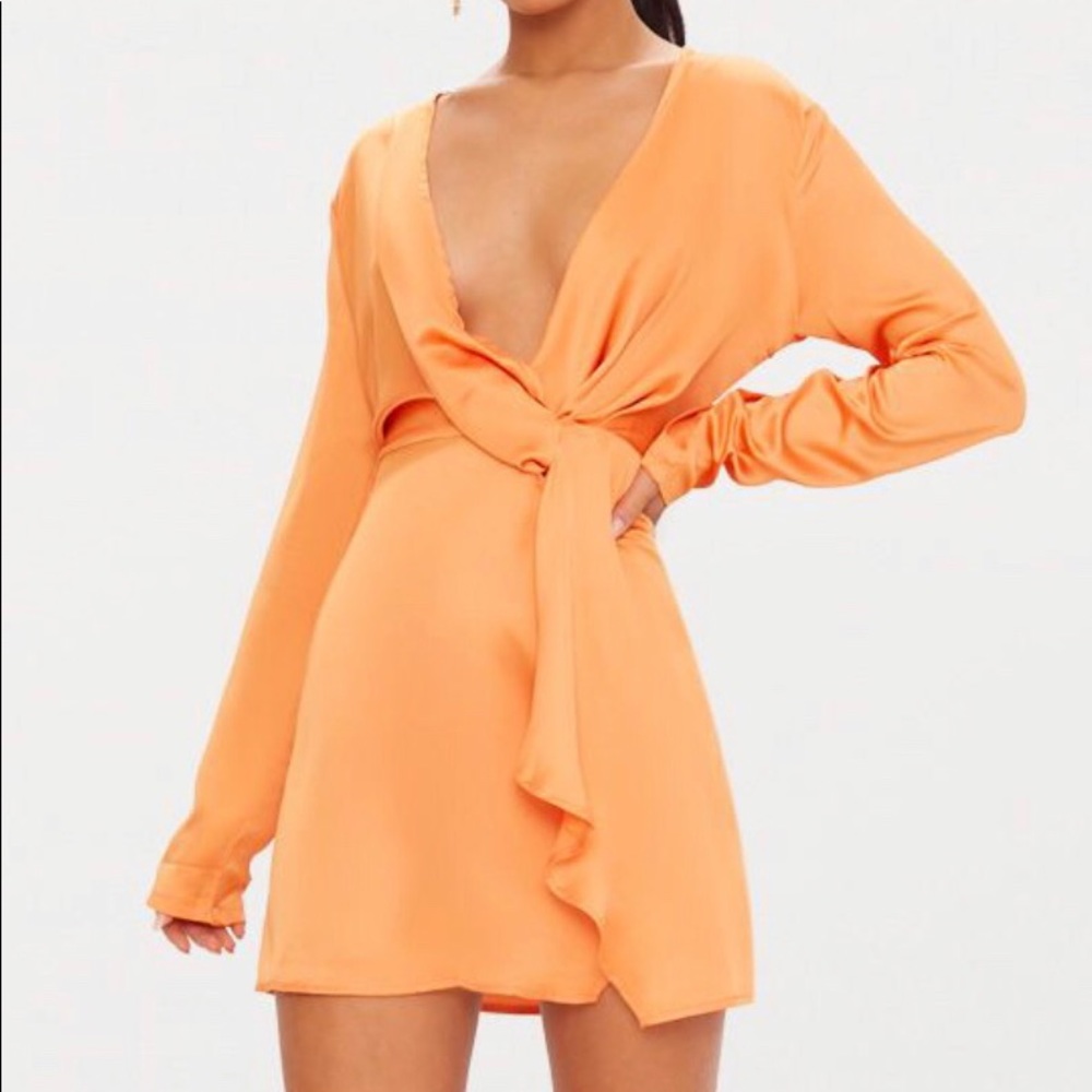 Tangerine 🍑 Silk Dress